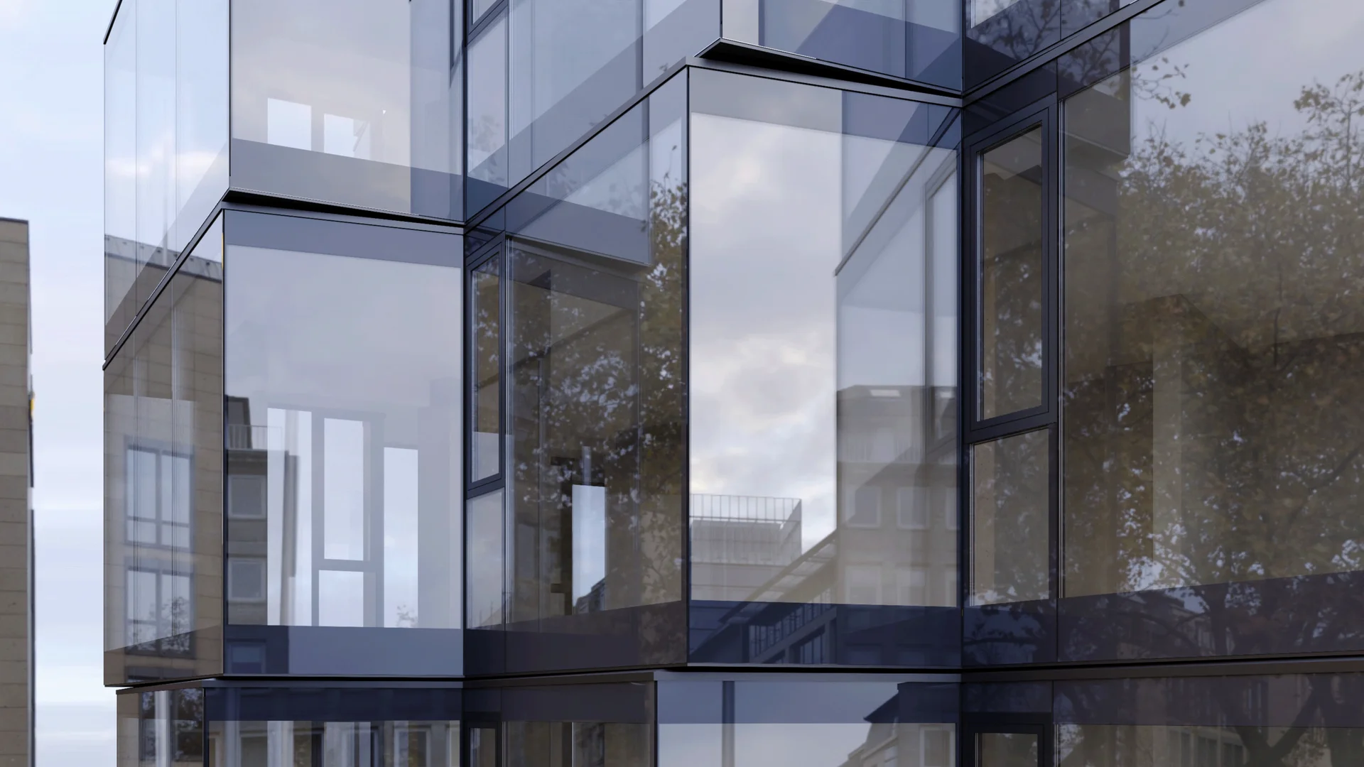 Frameless glass facade for residential complex - 3